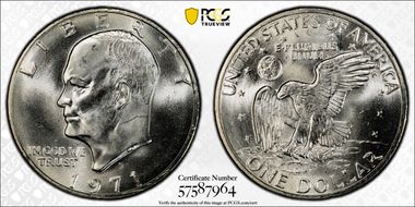 1971-S $1 Silver MS67+