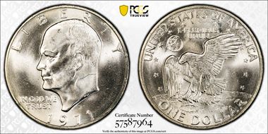 1971-S $1 Silver MS67+