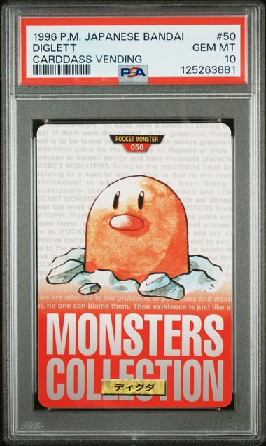 Diglett card PSA 10, cert 125263881