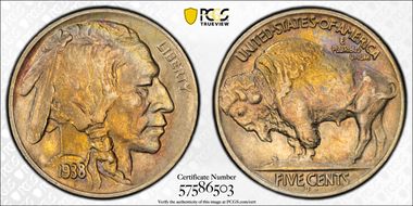 1938-D 5C Buffalo AU58