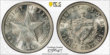 1949 20C KM-13.2  Ag MS64