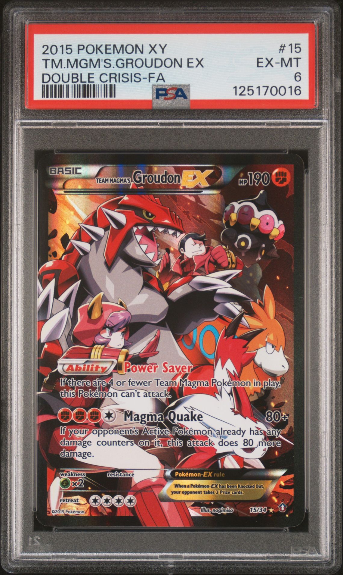 2015 Pokemon POKEMON XY DOUBLE CRISIS FA #15 Tm.Mgm's.Groudon EX front