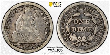 1853 10C Arrows VF20