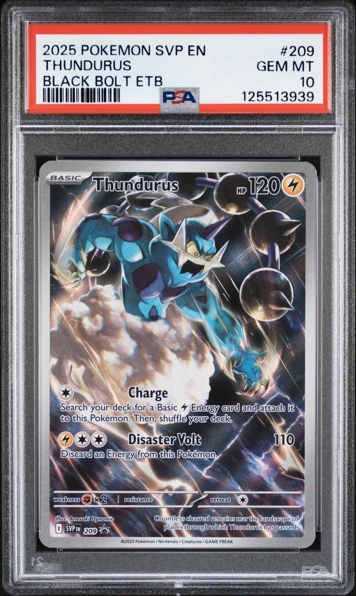 2025 Pokemon POKEMON SVP EN-SV BLACK STAR PROMO BLACK BOLT ETB #209 Thundurus front