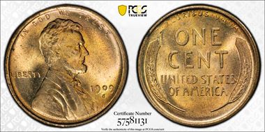 1909-S/S 1C S/Horizontal S MS65RD