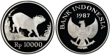 1987 10000 R Babi Rusa KM-45  Ag PR70DCAM