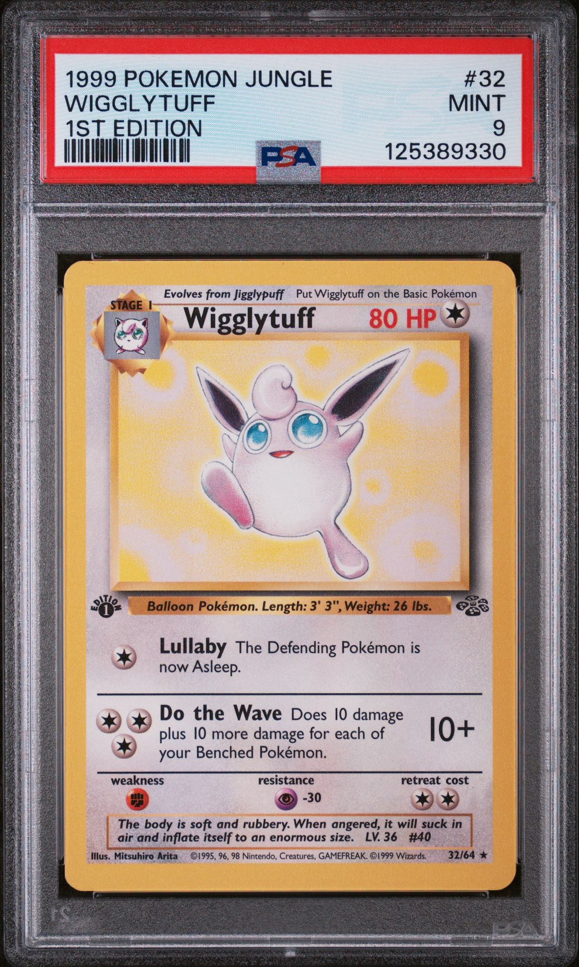 1999 Pokemon Jungle 1 Stedition 1st Edition #32 Wigglytuff front