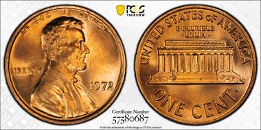 1972 1C Doubled Die Obverse MS66+ RD