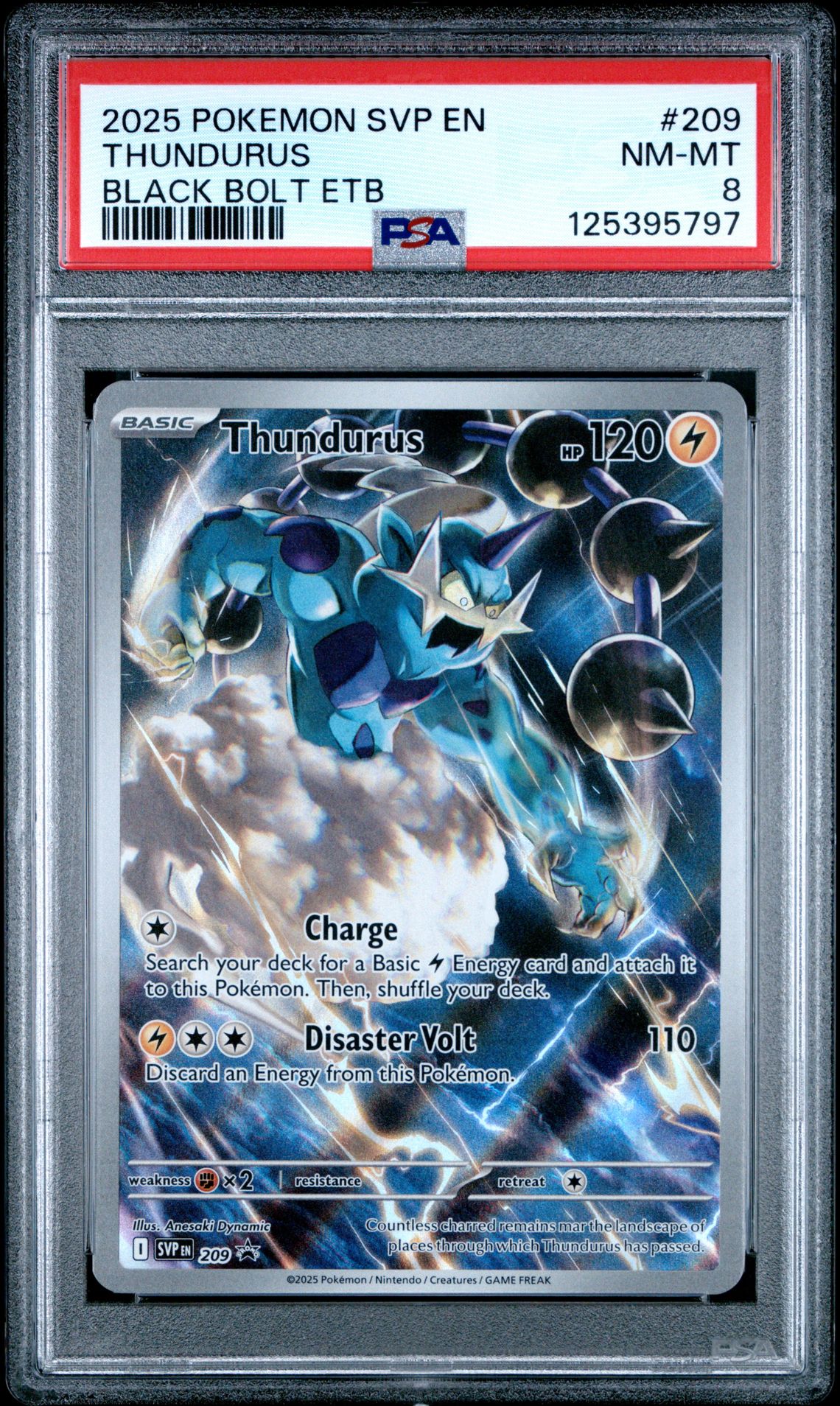 2025 Pokemon Svp En-Sv Black Star Promo Thundurus #209 (Black Bolt Etb) Nm-Mt 8 front
