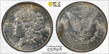 1878 7/8TF $1 Strong, VAM 41B, 7/7 AU58