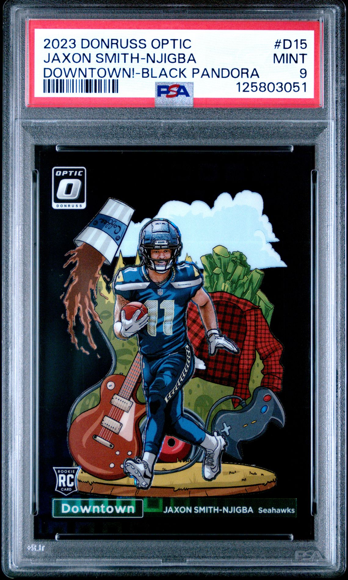 2023 Panini PANINI DONRUSS OPTIC DOWNTOWN! BLACK PANDORA #D15 Jaxon Smith-Njigba front