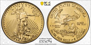 2016 $5 Gold Eagle 30th Anniversary Stephanie Sabin MS69