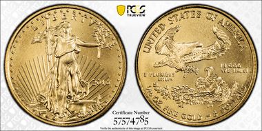 2016 $5 Gold Eagle 30th Anniversary Stephanie Sabin MS70