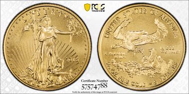 2015 $5 Gold Eagle Stephanie Sabin MS70