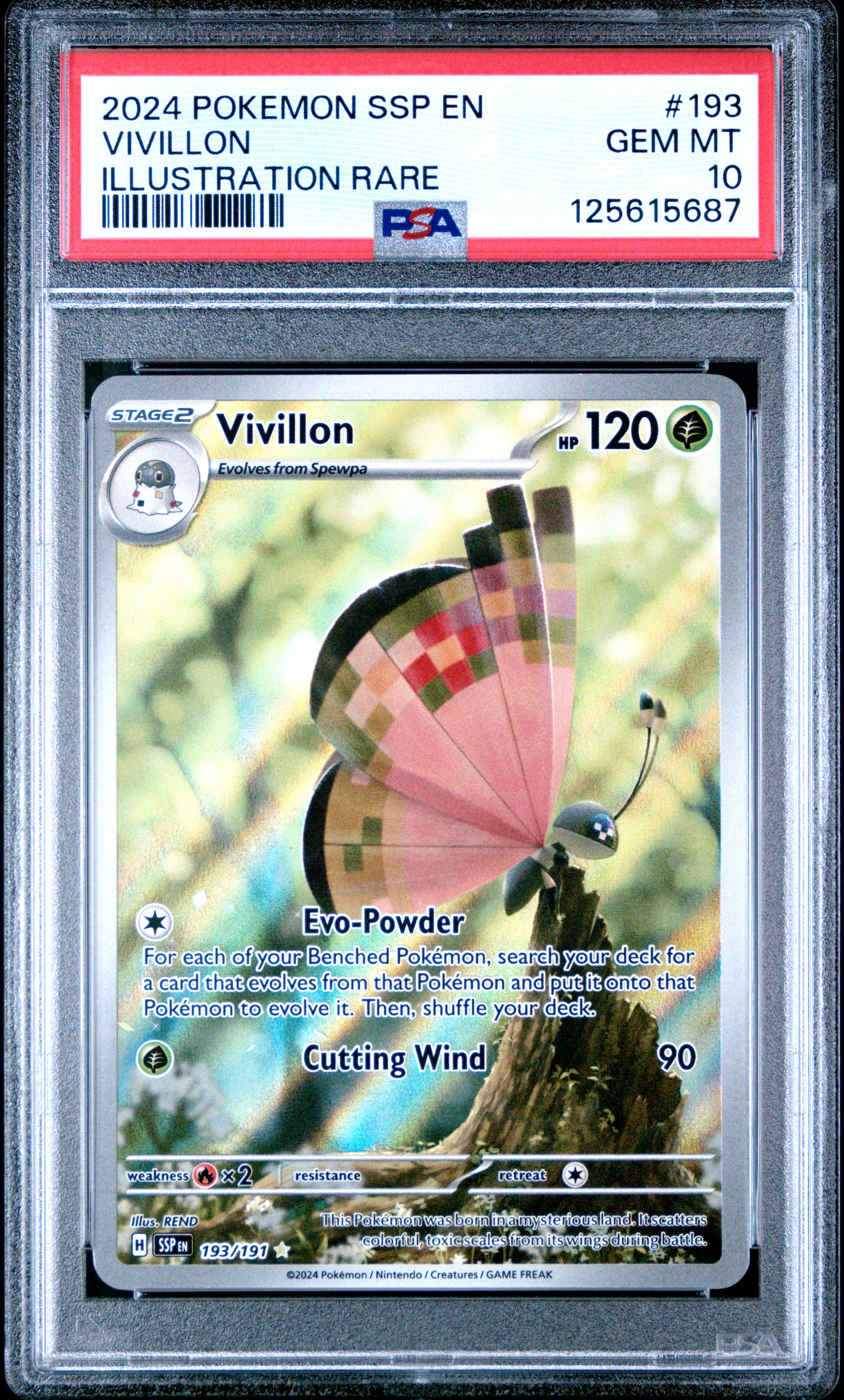 2024 #193 Vivillon PSA 10 Ssp EN-Surging Sparks