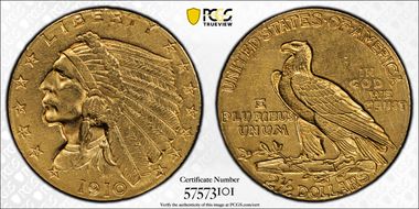 1910 $2.50 AU58