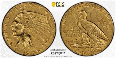 1912 $2.50 AU58