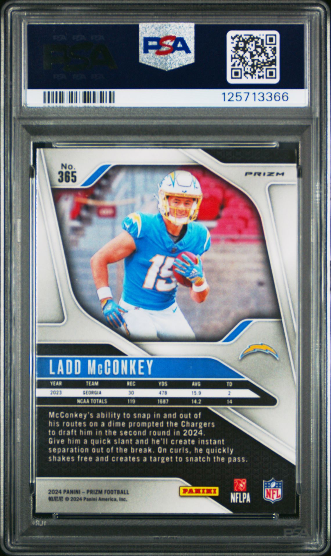 2024 Panini Prizm Ladd Mcconkey #365 (Silver Prizm) Mint 9 back