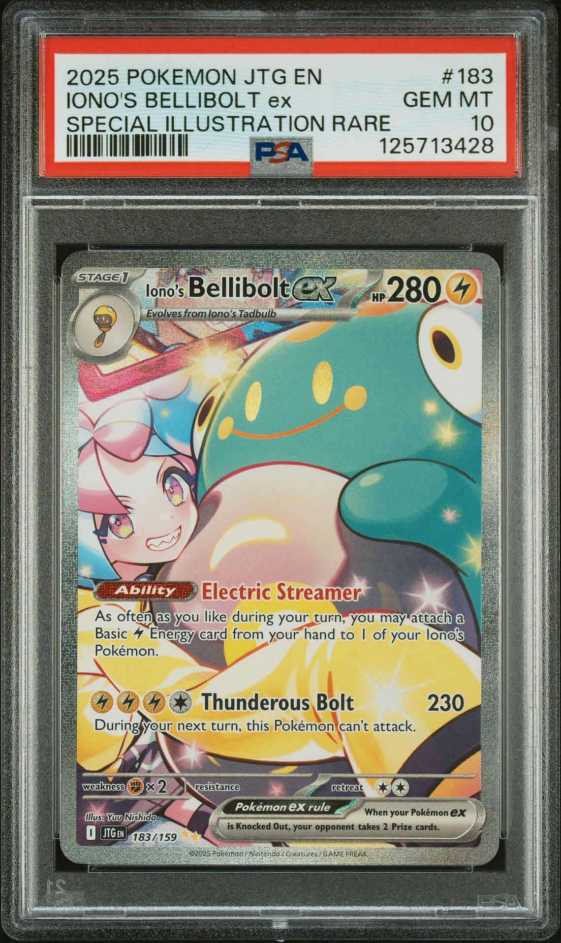 2025 Pokemon POKEMON JTG EN-JOURNEY TOGETHER SPECIAL ILLUSTRATION RARE #183 Iono's Bellibolt EX front