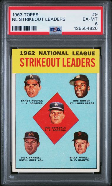 1963 Topps TOPPS #9 Nl Strikeout Leaders front