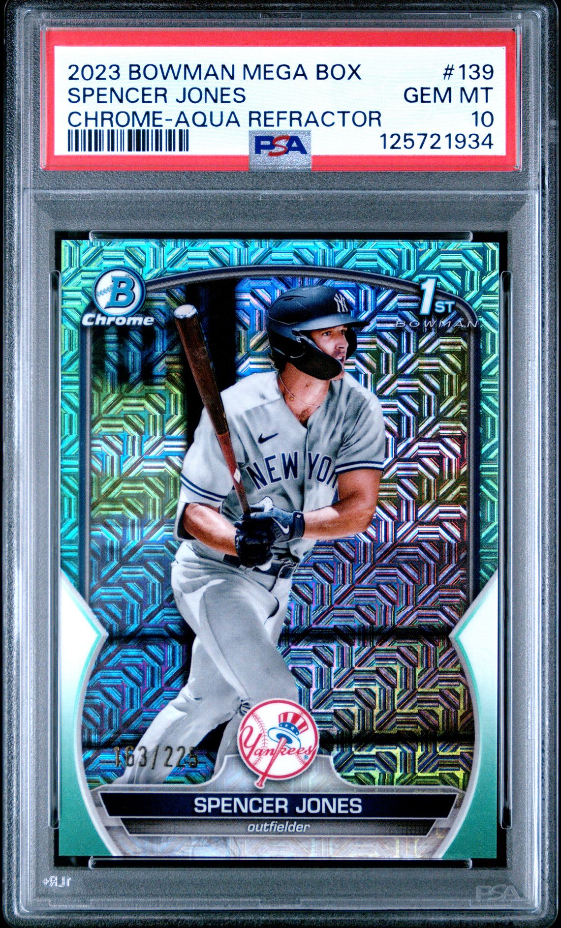 2023 Bowman BOWMAN MEGA BOX CHROME AQUA REFRACTOR #139 Spencer Jones front