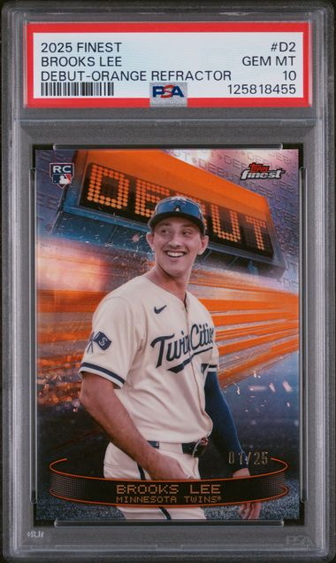 2025 Topps Topps Finest Orange Refractor #D2 Brooks Lee front