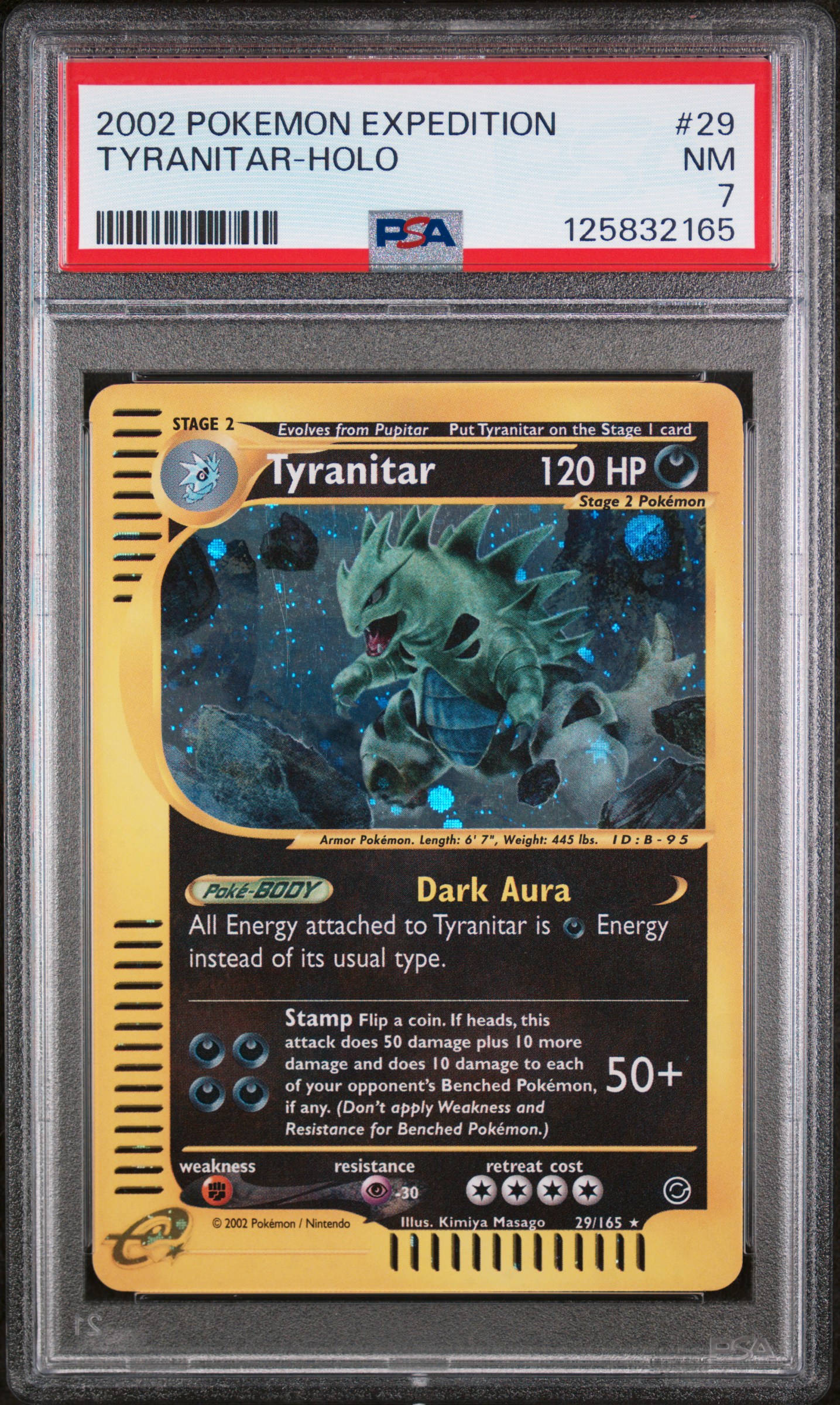 2002 #29 Tyranitar-Holo PSA 7 Expedition