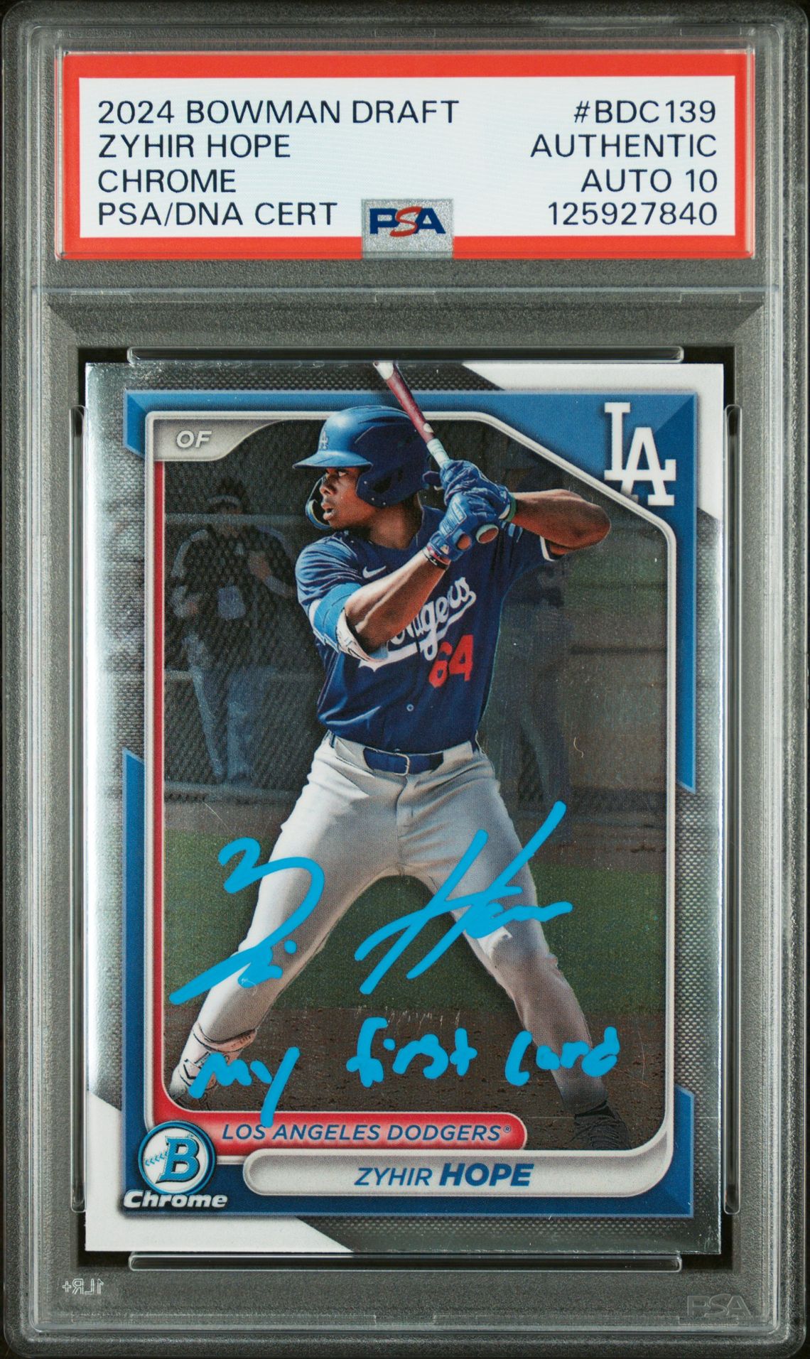 2024 Bowman Draft Zyhir Hope #Bdc139 (Chrome) N0: Authentic front