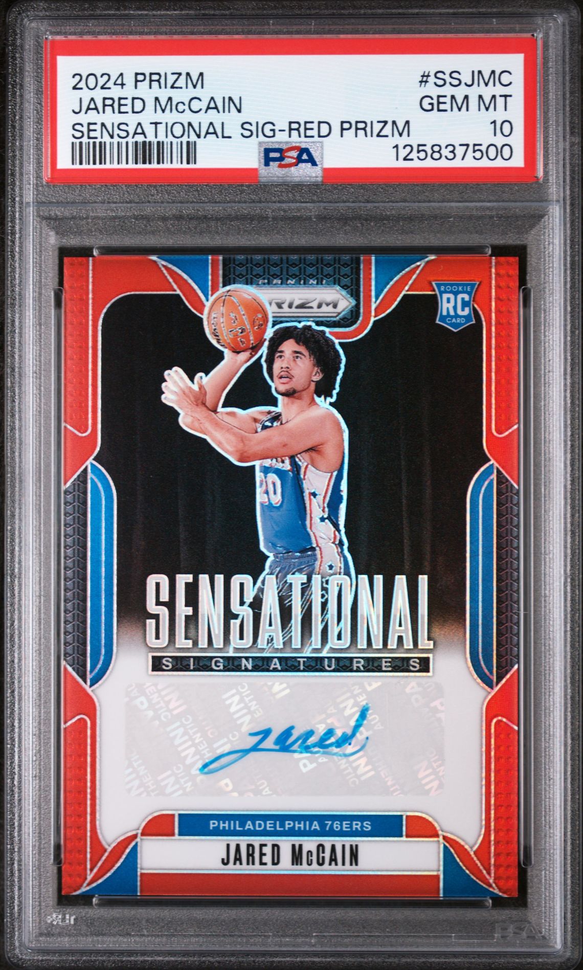 2024 Panini PANINI PRIZM SENSATIONAL SIGNATURES RED PRIZM #SSJMC Jared Mccain front