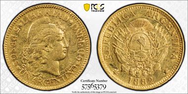 1882 Argent KM-31  Au AU50