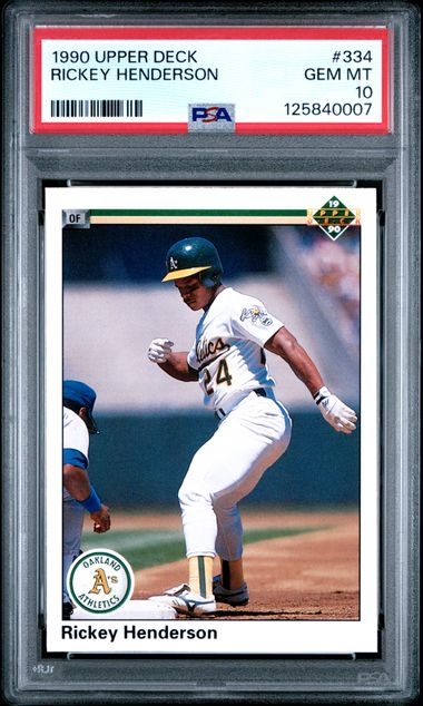 1990 Upper Deck UPPER DECK #334 Rickey Henderson front