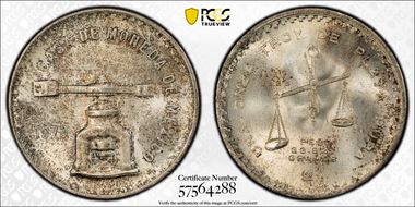 1979-Mo Onza KM-M49b.3 Ag Type 3 MS66