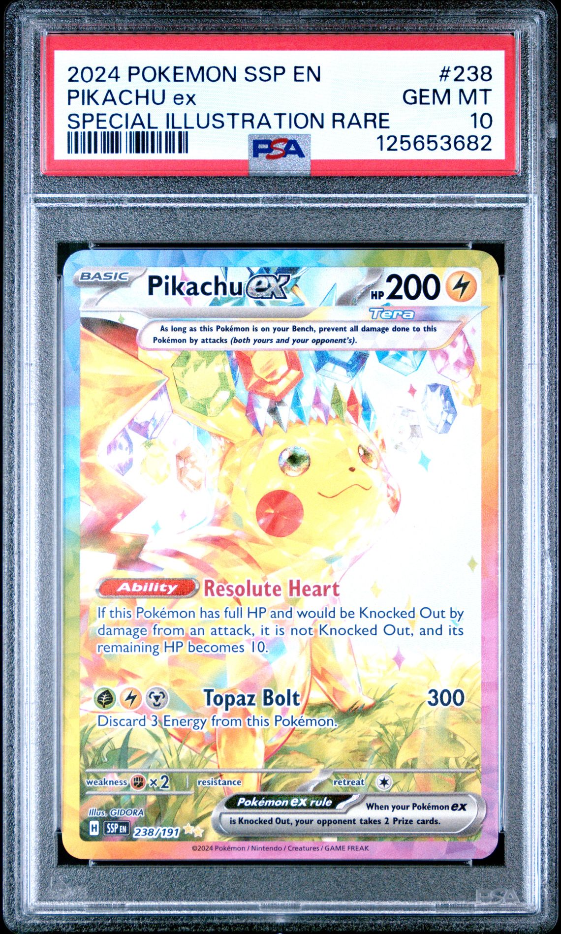 2024 Pokemon POKEMON SSP EN-SURGING SPARKS SPECIAL ILLUSTRATION RARE #238 Pikachu Ex front