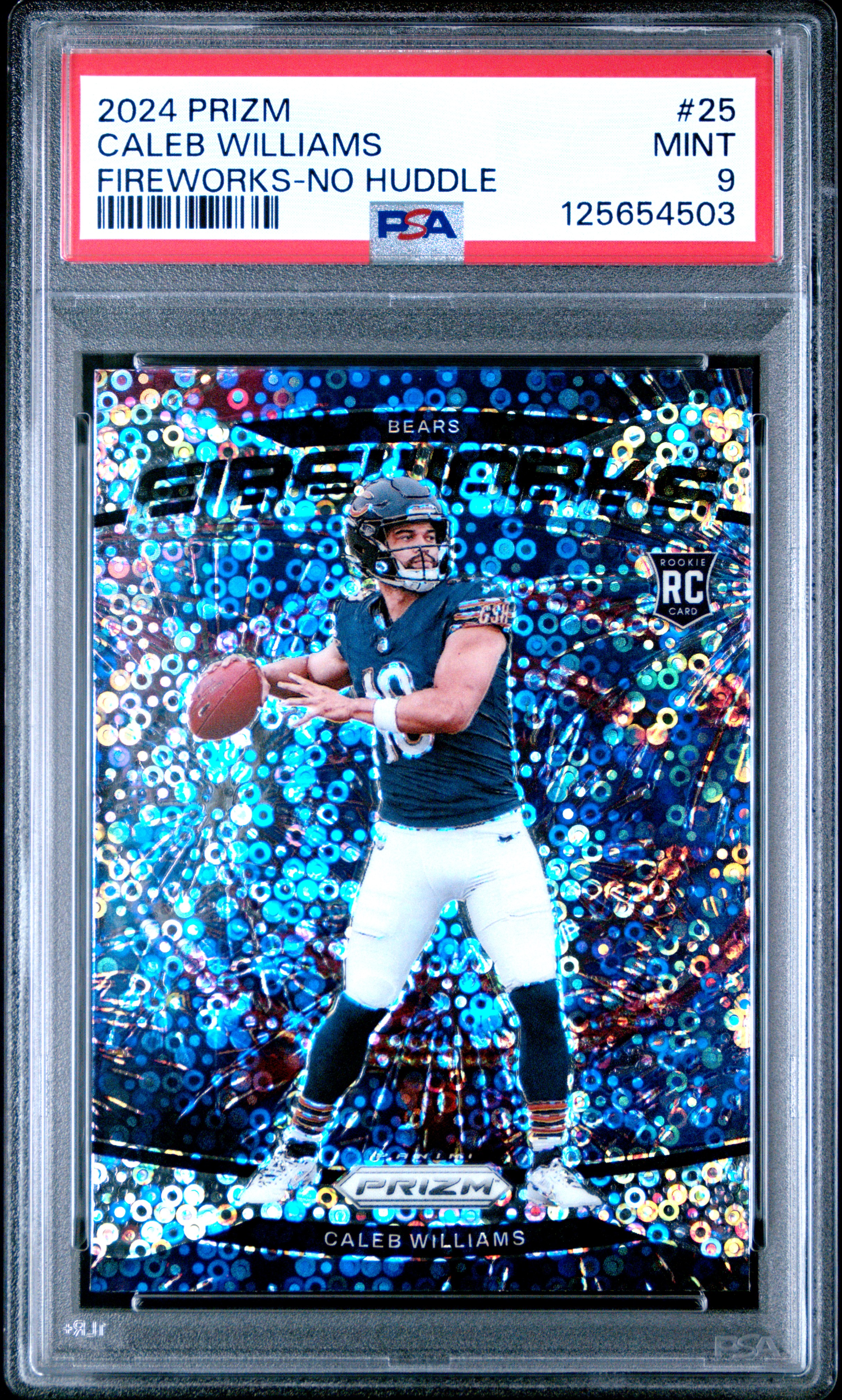 2024 PANINI PRIZM FIREWORKS NO HUDDLE #25 CALEB WILLIAMS PSA 9