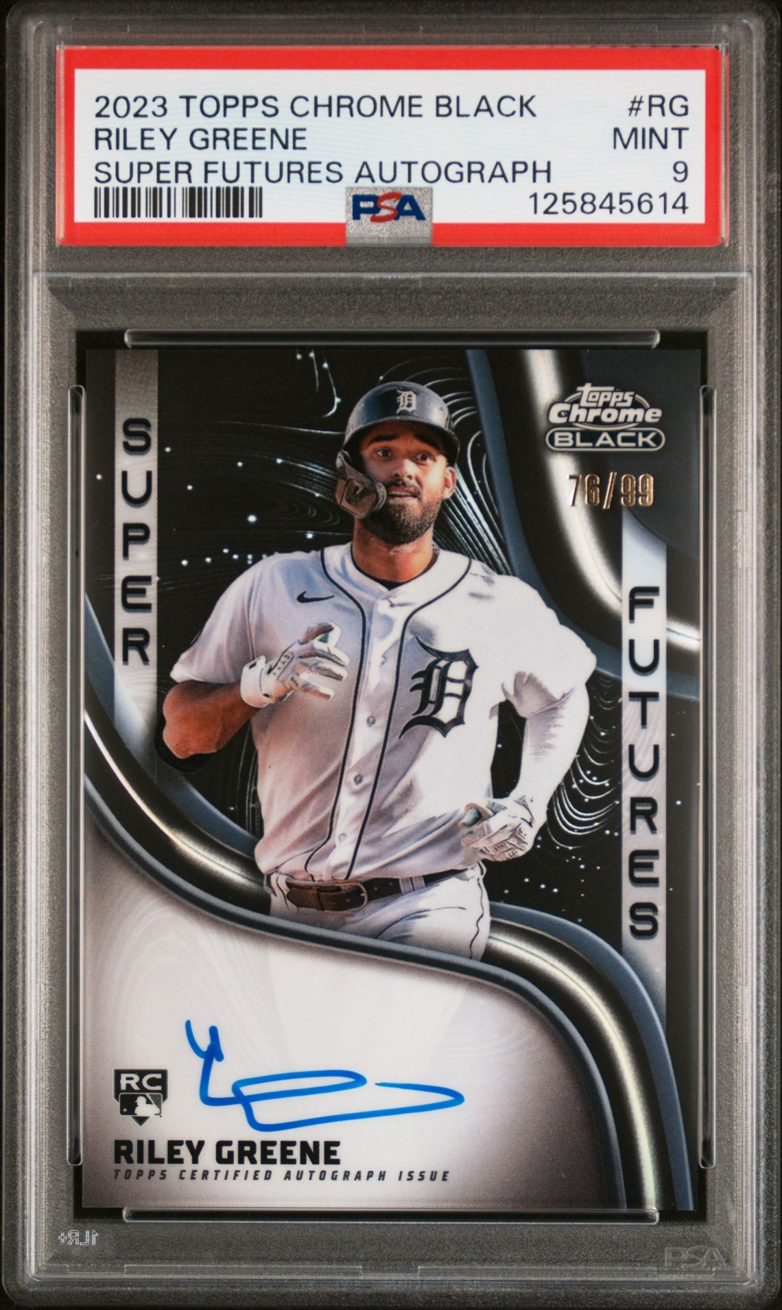 2023 Topps TOPPS CHROME BLACK SUPER FUTURES AUTOGRAPHS #RG Riley Greene front