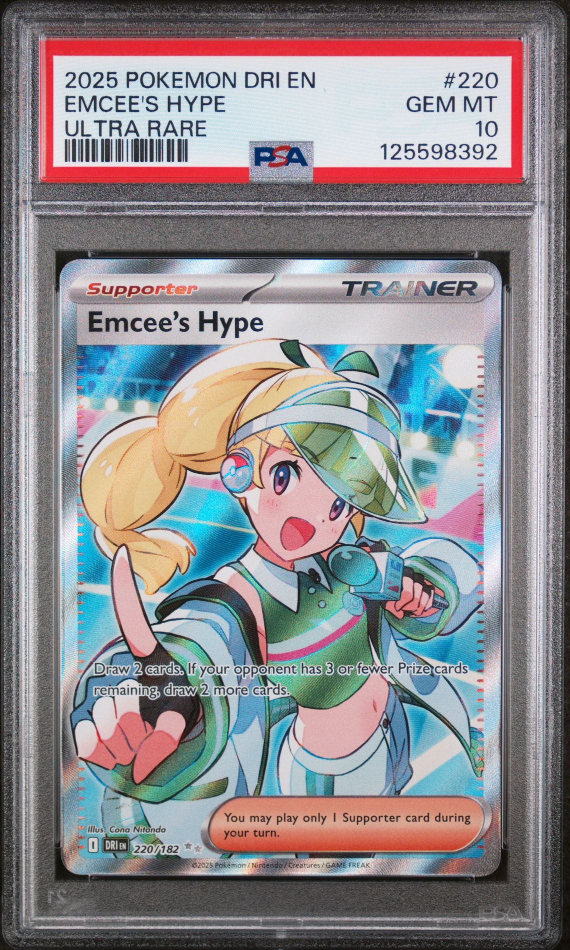 2025 Pokemon POKEMON DRI EN-DESTINED RIVALS ULTRA RARE #220 Emcee's Hype front
