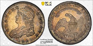 1811 50C Small 8 AU58