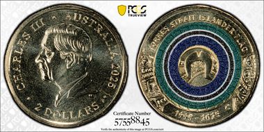 2025-C $2 Torres Strait Islander Flag Colorized  AlBr MS69