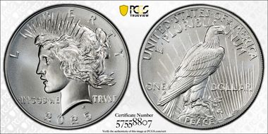 2025 $1 Peace Dollar First Strike MS70