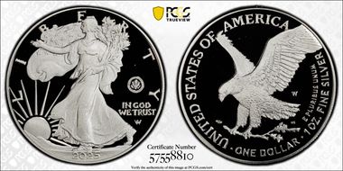 2025-W $1 Silver Eagle w/ U.S. Army Privy 250th Anniversary First Strike PR69DCAM