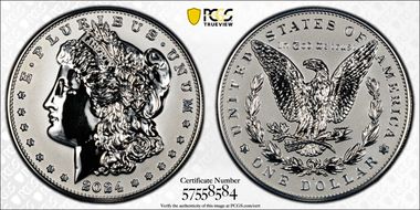 2024-S $1 Morgan Dollar Rev PR Two-Coin Reverse Proof Set PR70