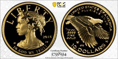 2018-W $10 American Liberty High Relief PR70DCAM