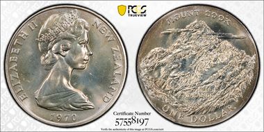 1970 $1 Mount Cook  KM-42 PL67