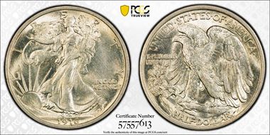 1916 50C MS66