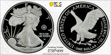 2025-W $1 Silver Eagle w/ U.S. Army Privy 250th Anniversary First Strike PR70DCAM