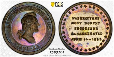 1865 AE Medal King-271, Abraham Lincoln MS63