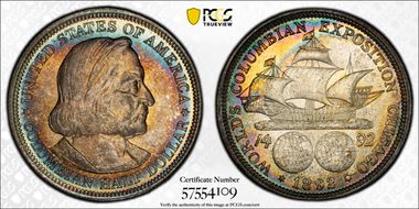 1892 50C Columbian MS67+ 