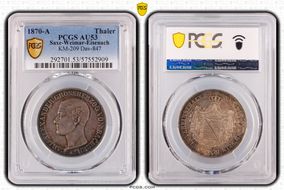 1870-A Thaler KM-209 Dav-847 AU53