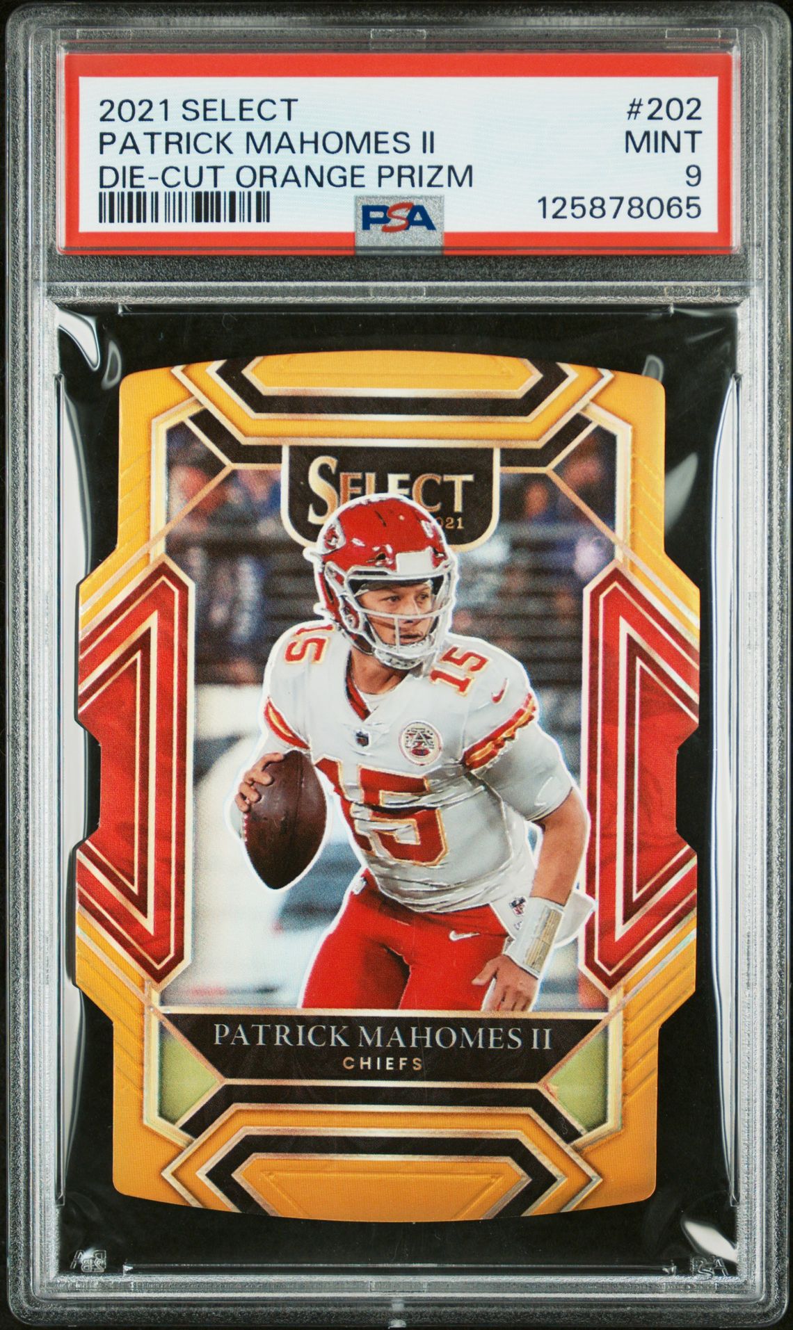 2021 Panini PANINI SELECT DIE-CUT ORANGE PRIZM #202 Patrick Mahomes Ii front