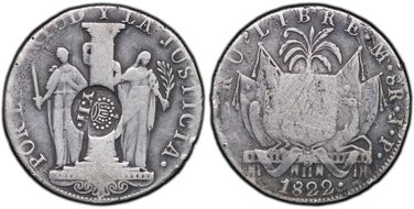 (1834-37) 8 R KM-136 C/M on Peru 8R N1